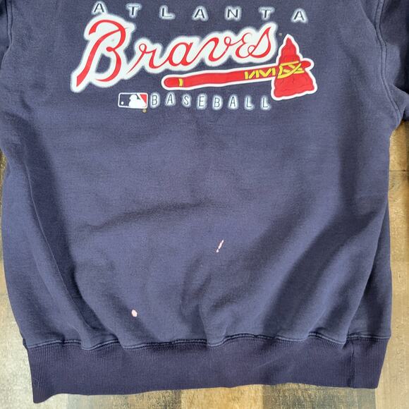 Atlanta Braves Baseball Crewneck Sweater MLB Vintage 90s Majestic Mens‎ Large - Picture 3 of 9